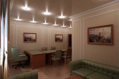 Кабинет в зеленых тонах. Вариант 2